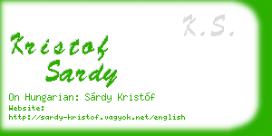kristof sardy business card